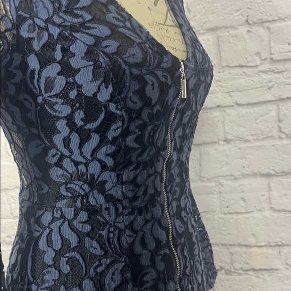 VENUS Blue and Black Floral Lace Dress - Picture 11 of 14